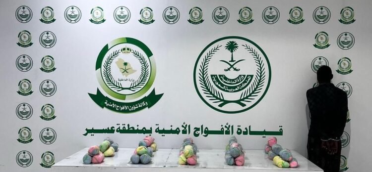 Al-Riyadh newspaper | A border security violator was arrested for smuggling 42 kilograms of qat in Asir