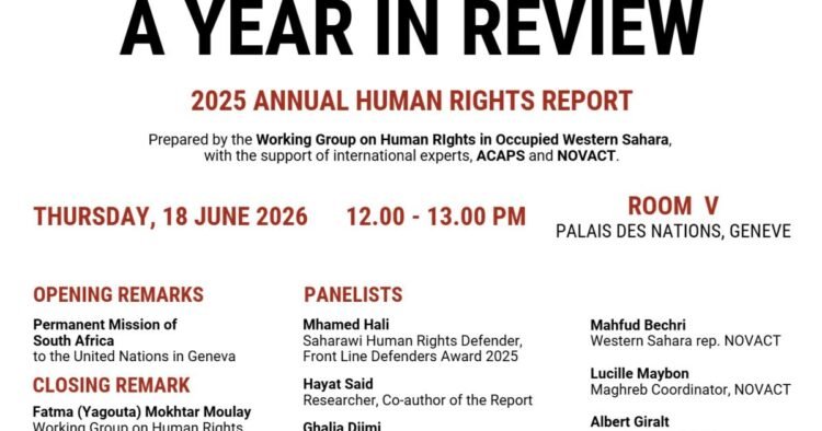 UN Human Rights Council: A high-level team presents the annual human rights report for 2025 on the occupied Western Sahara in Geneva