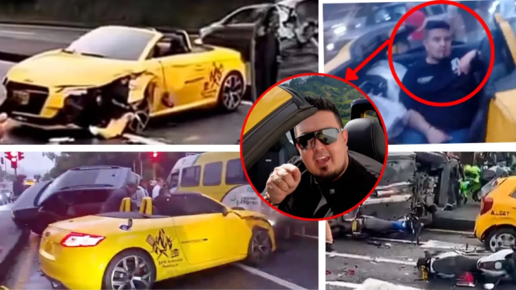 This is the driver of the yellow Audi convertible that crashed into several cars and motorcycles on Saturday: he promotes races in 3 cities