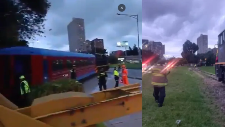 Photos and videos: this is how the Sabana de Bogotá train derailed on Carrera 30 and Calle 63 this Sunday, June 7