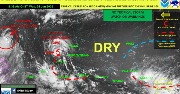 Tropical Depression Higos departs Marianas, forecasters tracking Invest 95W near Marshall Islands | News