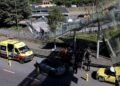 A chain collision of three cars leaves two injured in an accident at the Municipal Stadium