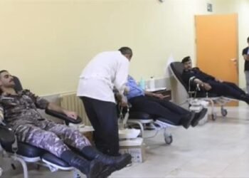 A blood donation campaign in Ajloun to support the blood bank stock at Al-Iman Hospital
