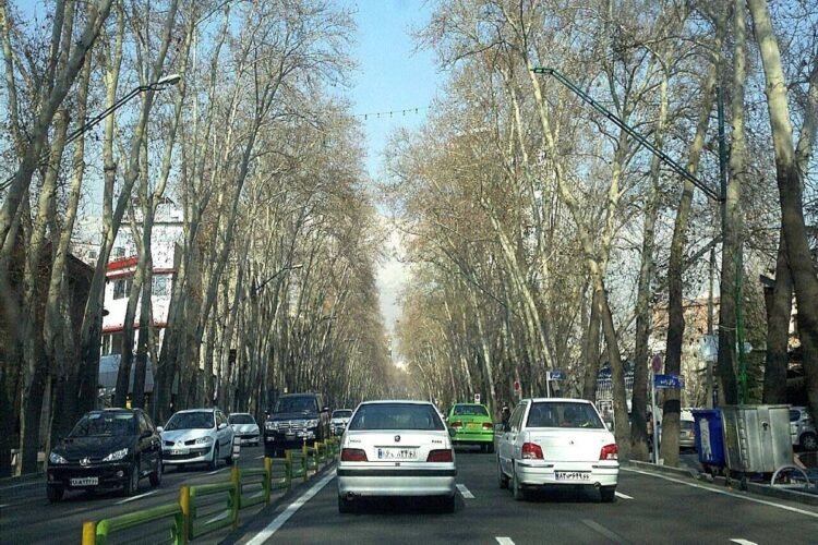 The commotion of a single car in the noble areas of Tehran + photo