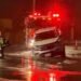 Video shows water bursting from broken pipe after sinkhole opens and swallows ute