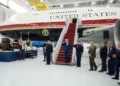 Trump visits new Air Force One, a luxury gift from Qatar that will soon fly him