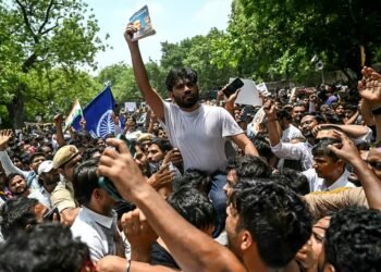 In pictures: Cockroach masks in focus as India's CJP leads protests