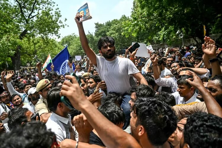 In pictures: Cockroach masks in focus as India's CJP leads protests