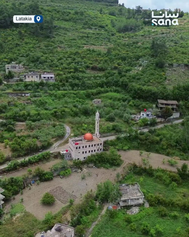 Aerial views showcase the beauty of al-Ghunaymiyah village in Latakia countryside