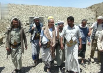 Reviewing the progress of work in the Martyr Dr. Al-Rubai Barrier project to harvest rainwater in Dhamar