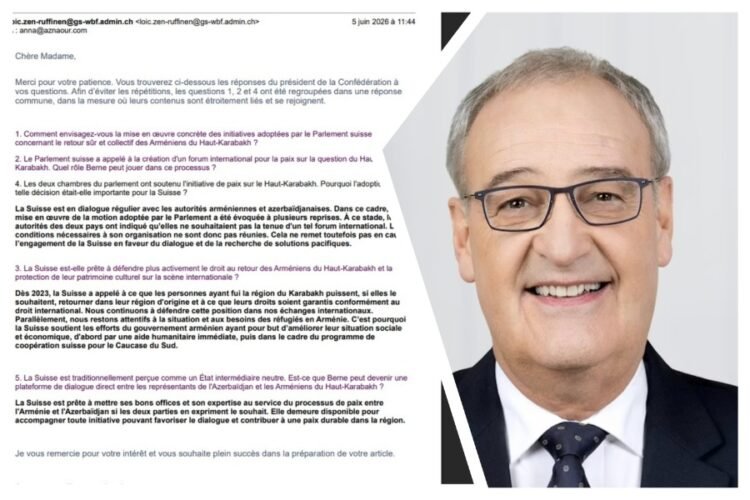 What is Switzerland’s position regarding the rights of Artsakh Armenians? Swiss President Guy Parmelen answered the questions of “Aravot”.