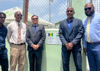 High Commissioner of India to SVG hands over Edinboro Hard court