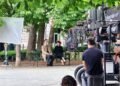 Ansel Elgort Spotted Taking Pictures with Fans during “Dinner with Audrey” Shoot in Budapest