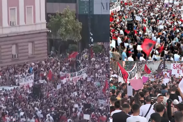Grand rally in front of the Prime Minister’s Office Protester: We are here for the overthrow of Edi Rama – Shqip.com
