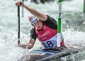 Two hundredths behind the winner. Kneblová finished second in the kayakcross time trial in Augsburg