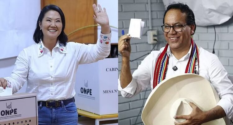 What is the number of votes that separates Keiko Fujimori and Roberto Sánchez, according to the latest ONPE results of the second round of the Peru 2026 Elections?