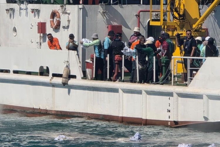 1,802 kg of Quranic ash materials released into South China Sea