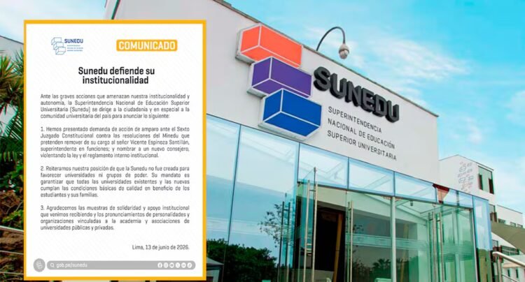 Sunedu announces legal actions against Minedu due to attempted removal of superintendent in late functions