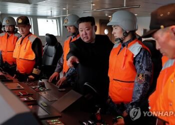 N. Korea’s Kim attends navigation test of Kang Kon destroyer