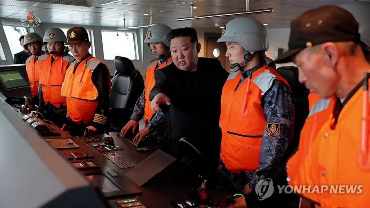 N. Korea’s Kim attends navigation test of Kang Kon destroyer