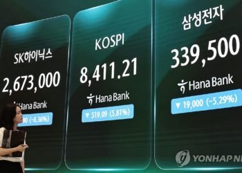(2nd LD) Seoul shares nosedive nearly 6 pct on profit hunting after AI-led rallies