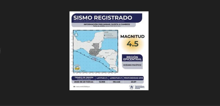 Four earthquakes of magnitude greater than 4 shake the Pacific of Guatemala in less than five hours