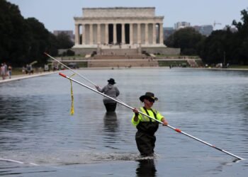 “Vandals” and threats of up to 10 years in prison: Trump deflects blame for the failure of the Lincoln Memorial reflecting pool
