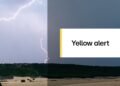 Yellow alert: Thunderstorms to sweep across the country on Thursday