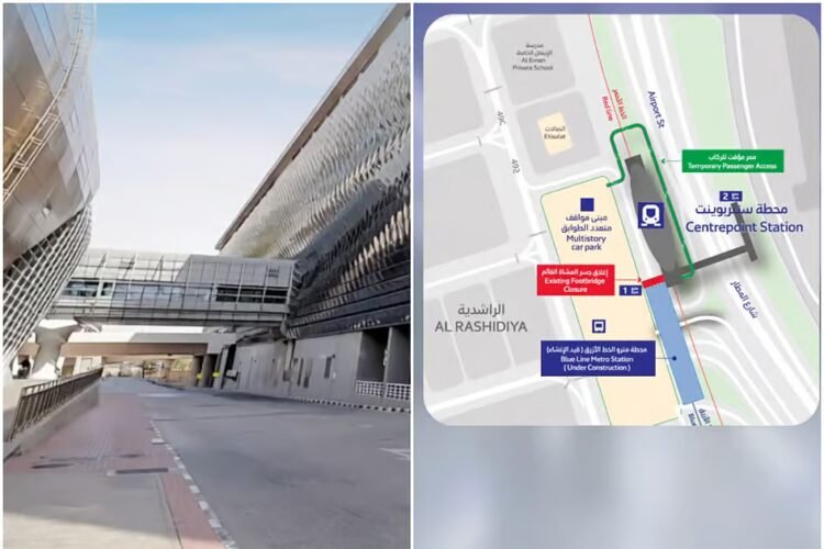 Footbridge at Dubai Metro Centrepoint station to closes for Blue Line construction