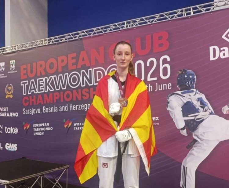 PHOTO | Bronze for the Macedonian taekwondo player Dusica Breslieva at the European Club Championship
