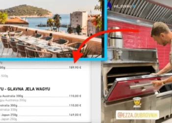 In the Dubrovnik restaurant Edina Džeka “pepper prices”, a piece of meat costs around 400 KM