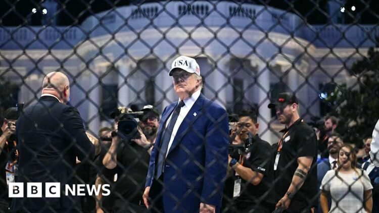 Group planned to attack White House UFC event using snipers and drones, FBI saysIn newly unsealed court filings, the government says the group allegedly expressed grievances about corruption, the Epstein files, and data centres.2 hrs agoUS & Canada