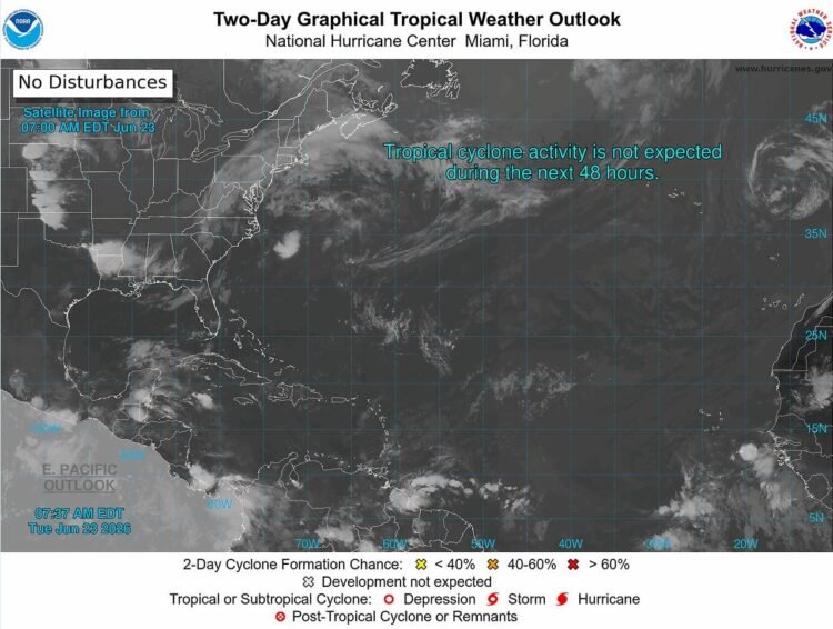 Tropical Weather Outlook: Tuesday, 23 June 2026 (8 am)