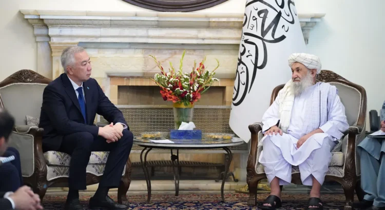 The Prime Minister of the Islamic Emirate of Afghanistan met with the Deputy Prime Minister and the Minister of Economy of Kazakhstan