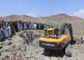 The extraction of green granite stone mine has started in Khost