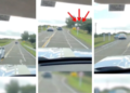 They had a separate God: video shows dangerous maneuver of a Camaro on Route 60 in Maldonado