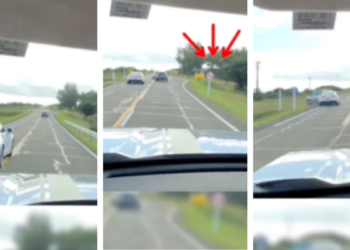 They had a separate God: video shows dangerous maneuver of a Camaro on Route 60 in Maldonado
