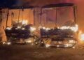 Four buses caught fire in a warehouse of the Tala Pando company