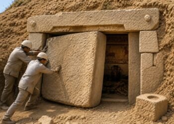 It remained sealed for 2,600 years: An intact burial chamber was found behind a giant stone block