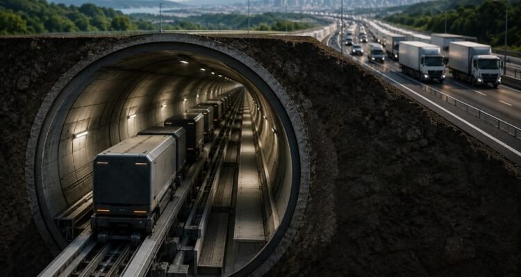 They will establish a giant 500-kilometer underground line: A single system will undertake the duty of 25 thousand trucks.