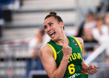 The Lithuanian women’s triples team fell against Ukraine