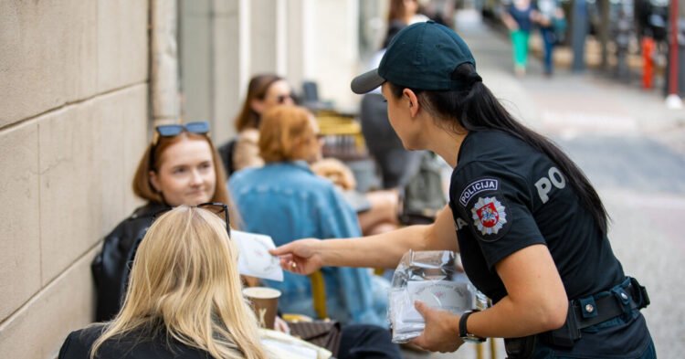 Special stickers for drinks distributed on the streets of Klaipėda: protect against evil intentions