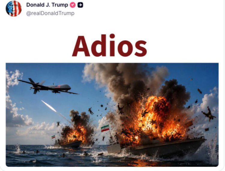 Controversial image taken with AI, posted by Donald Trump on social media