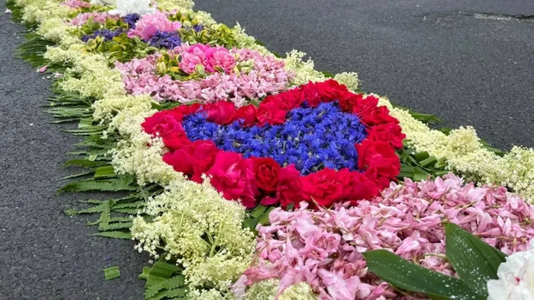 Floral carpets for Corpus Christi. This tradition has been inscribed on the UNESCO heritage list