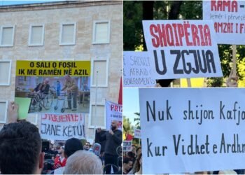 FOTOLAJM/ “Albania woke up!”- The “spicy” banners from the 11th protest, the citizens do not spare the ironies: O Sali, O fossil, run away with Rama to the asylum