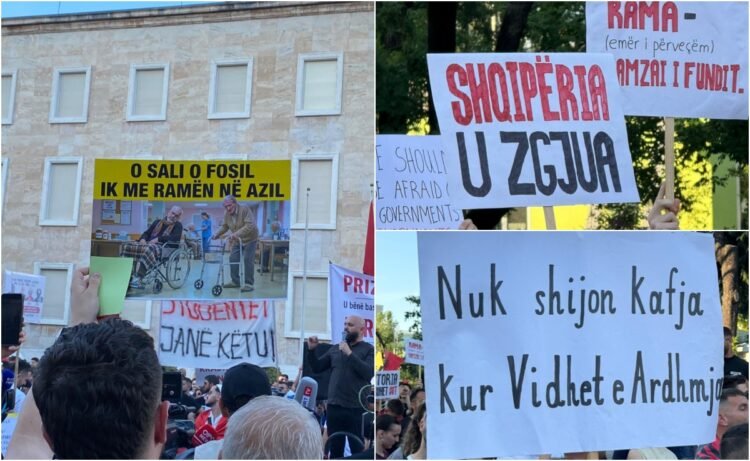 FOTOLAJM/ “Albania woke up!”- The “spicy” banners from the 11th protest, the citizens do not spare the ironies: O Sali, O fossil, run away with Rama to the asylum