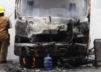 Quickie bus on route 2 catches fire after collision with motorcycle in SPS