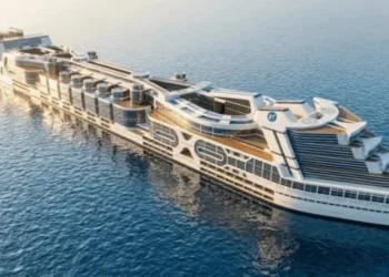 The floating city of the future will have trams, schools, a stadium and 80,000 inhabitants