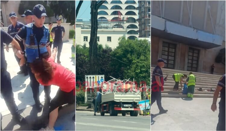 Video/ On the 29th day of the residence, the police intervened with force and took the benches from the protesters! Remove the shoes placed symbolically on the steps of the Prime Minister’s Office! Moments of tension