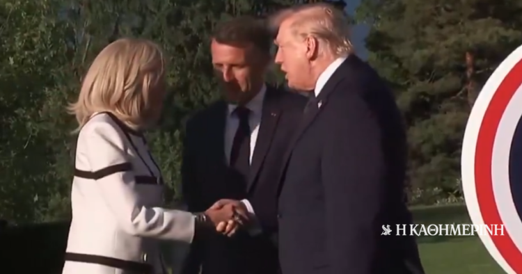 Trump’s awkward 13-second handshake with Brigitte Macron (video)